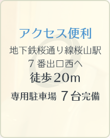 アクセス便利 地下鉄桜通り線桜山駅7番出口西へ徒歩20m専用駐車場7台完備